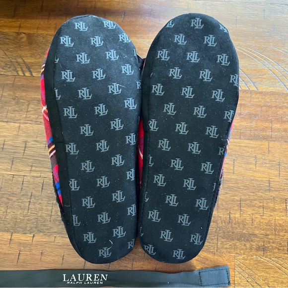 Lauren Ralph Lauren Women’s embroidered Gold Logo Slippers Size M - Picture 2 of 7